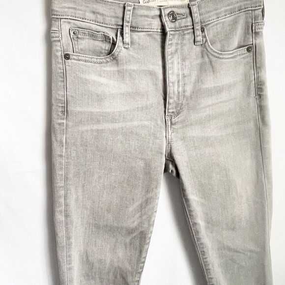 Gap Grey True Skinny Super High Waist Cropped 25P - Picture 3 of 5